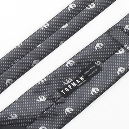 Topman  Mens Silver Polka Dot Polyester Pointed Tie One Size