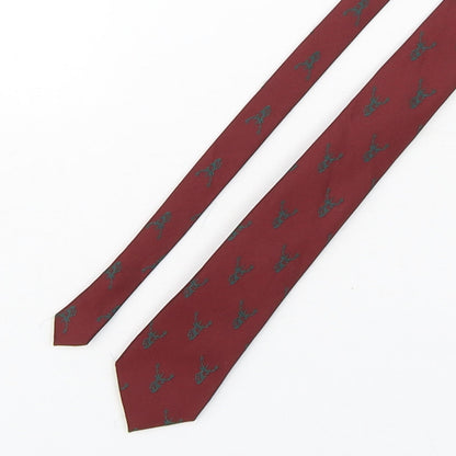 Autograph Mens Red Geometric Polyester Pointed Tie One Size