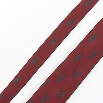 Autograph Mens Red Geometric Polyester Pointed Tie One Size