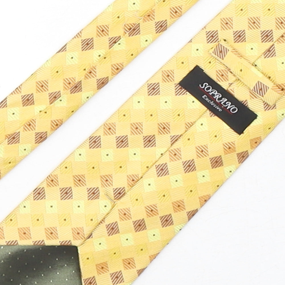 Soprano Mens Multicoloured Plaids & Checks Silk Pointed Tie One Size