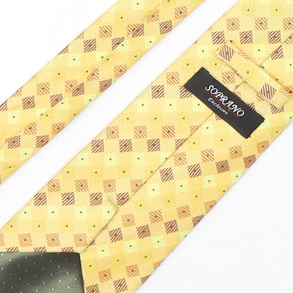 Soprano Mens Multicoloured Plaids & Checks Silk Pointed Tie One Size