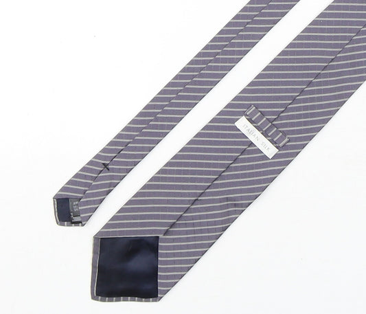 Marks and Spencer Mens Multicoloured Striped Silk Pointed Tie One Size