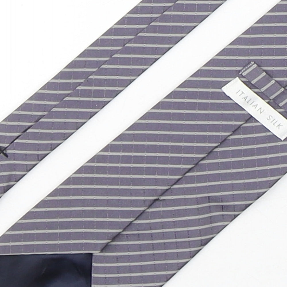 Marks and Spencer Mens Multicoloured Striped Silk Pointed Tie One Size