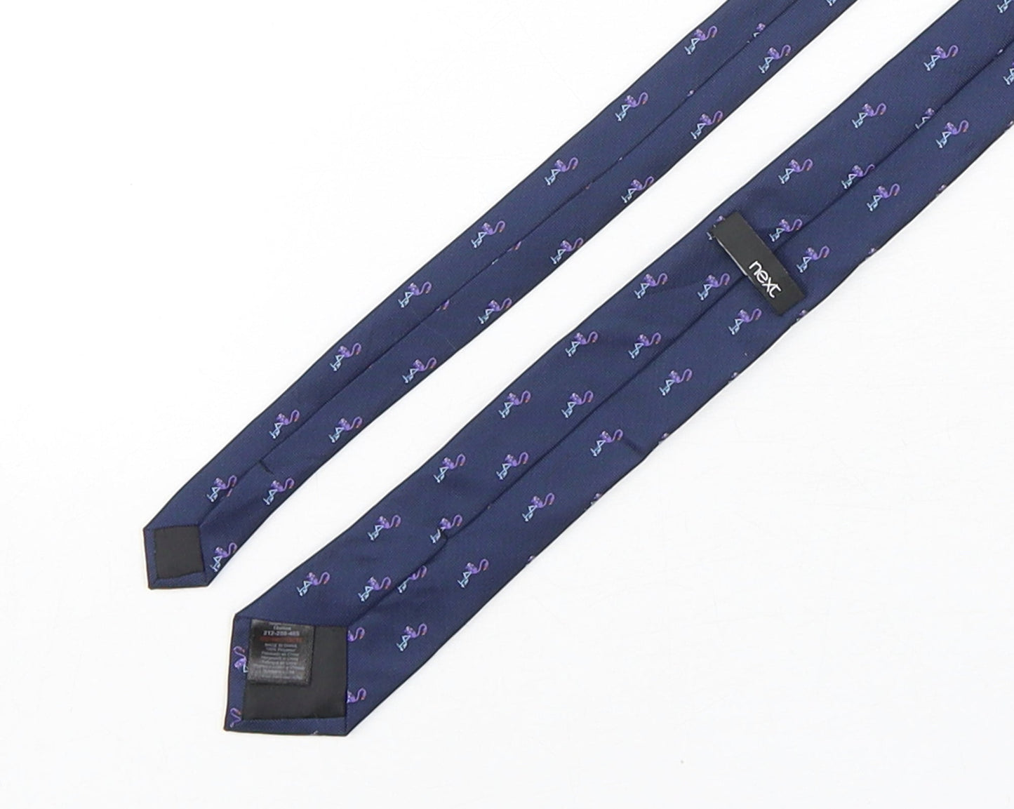 NEXT Mens Blue Geometric Polyester Pointed Tie One Size