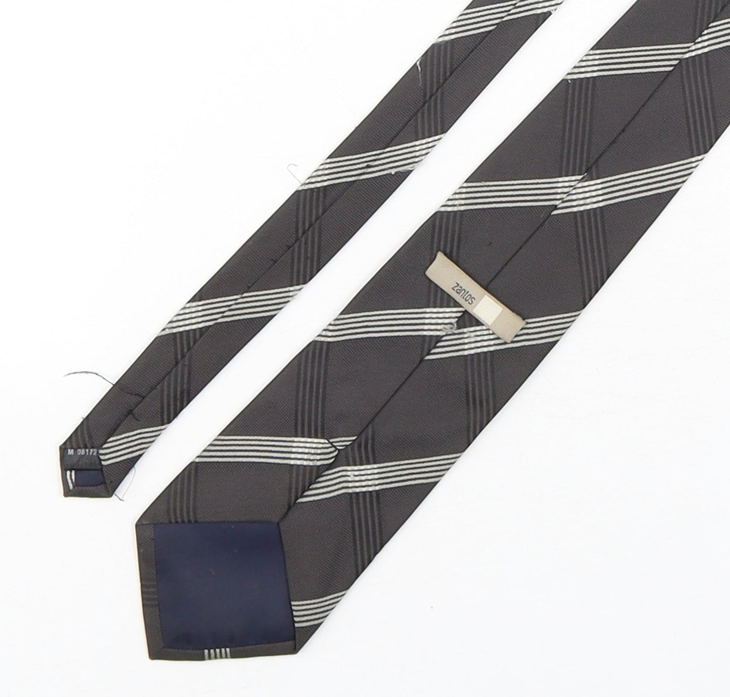 Zantos Mens Multicoloured Plaids & Checks Polyester Pointed Tie One Size