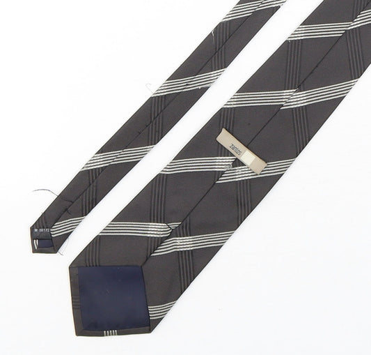 Zantos Mens Multicoloured Plaids & Checks Polyester Pointed Tie One Size