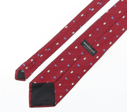 Woodstock Mens Multicoloured Geometric Silk Pointed Tie One Size