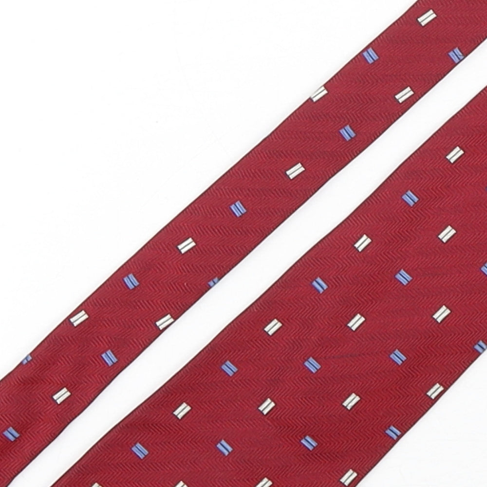 Woodstock Mens Multicoloured Geometric Silk Pointed Tie One Size