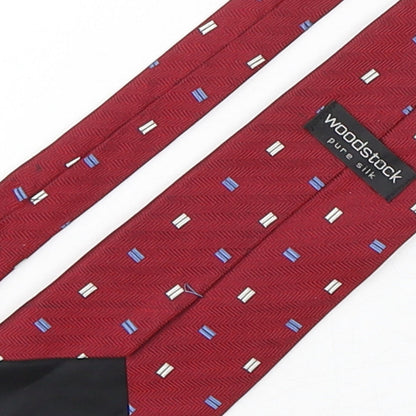 Woodstock Mens Multicoloured Geometric Silk Pointed Tie One Size