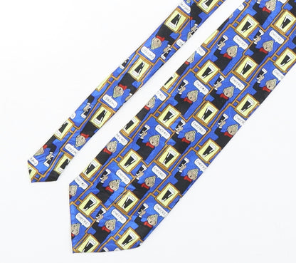 Front view of Gold City men’s multicoloured geometric polyester pointed tie one size