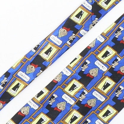 Close-up detail of Gold City men’s multicoloured geometric polyester pointed tie one size