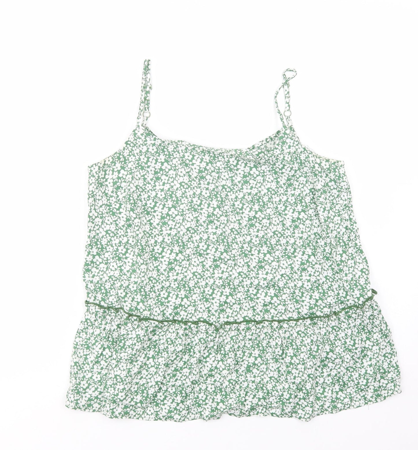 George Womens Green Floral Viscose Camisole Blouse Size 10 Round Neck