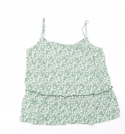 George Womens Green Floral Viscose Camisole Blouse Size 10 Round Neck