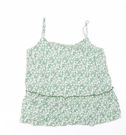 George Womens Green Floral Viscose Camisole Blouse Size 10 Round Neck