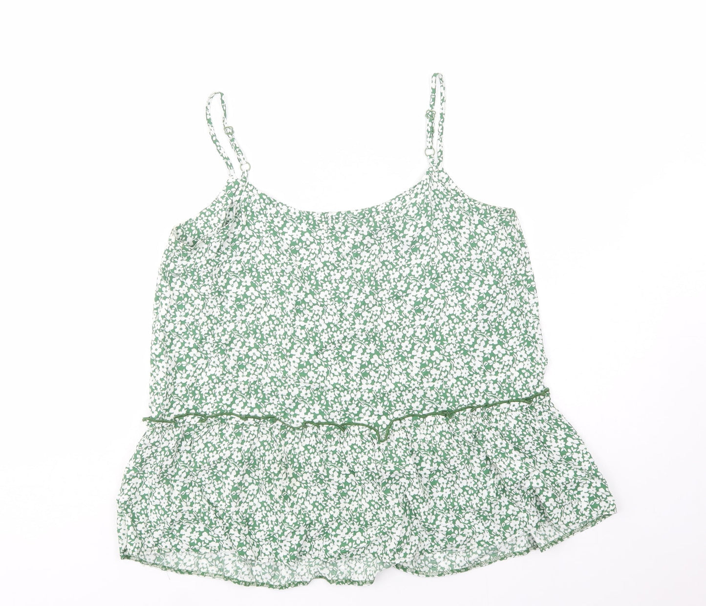 George Womens Green Floral Viscose Camisole Blouse Size 10 Round Neck