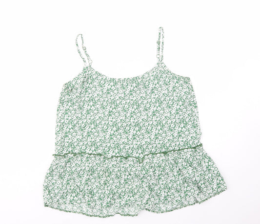 George Womens Green Floral Viscose Camisole Blouse Size 10 Round Neck