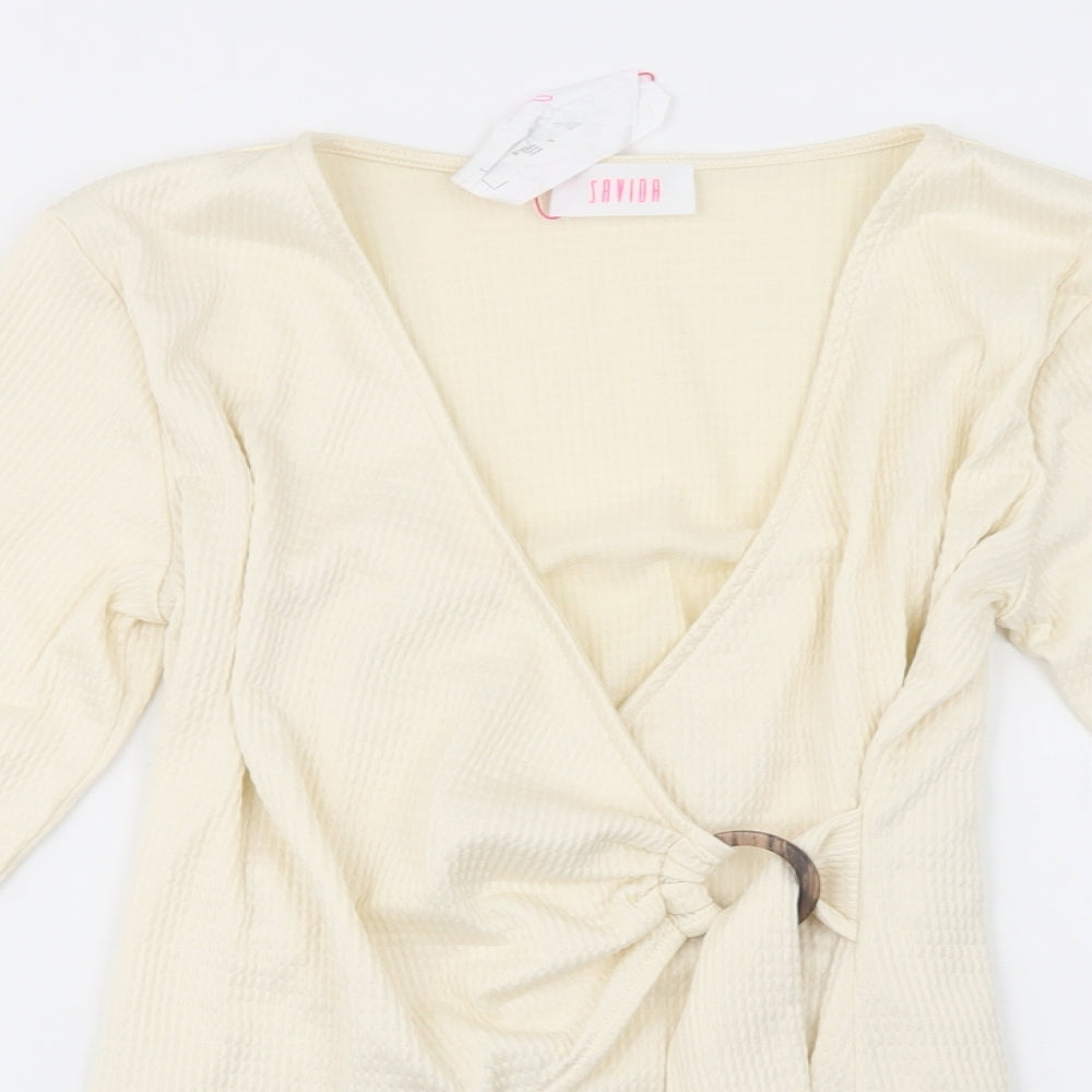 Womens UK Size S Savida Ivory Basic Blouse