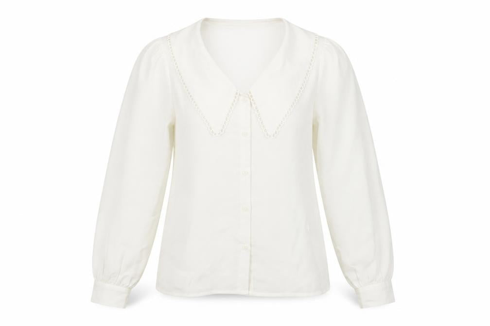Womens UK Size S Pieces White Basic Button-Up