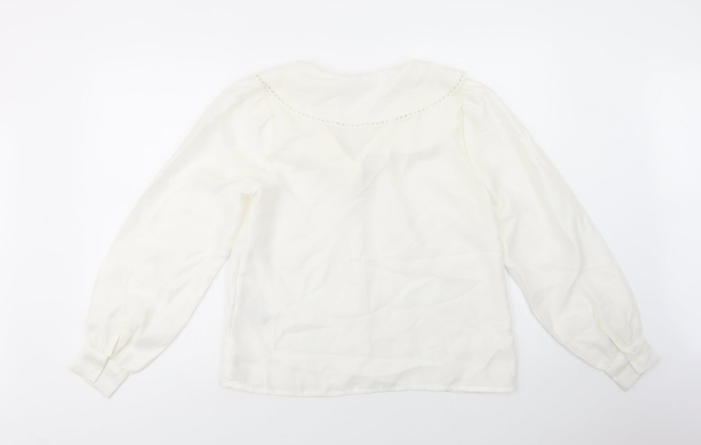 Womens UK Size S Pieces White Basic Button-Up