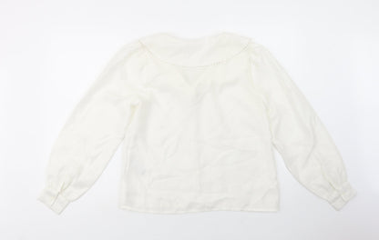 Womens UK Size S Pieces White Basic Button-Up