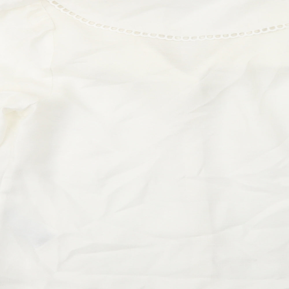 Womens UK Size S Pieces White Basic Button-Up