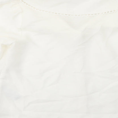 Womens UK Size S Pieces White Basic Button-Up