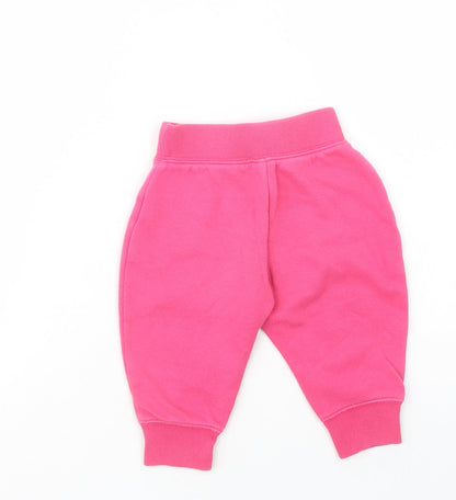 Gap Baby Pink  Cotton Jogger Trousers Size 12-18 Months  Drawstring