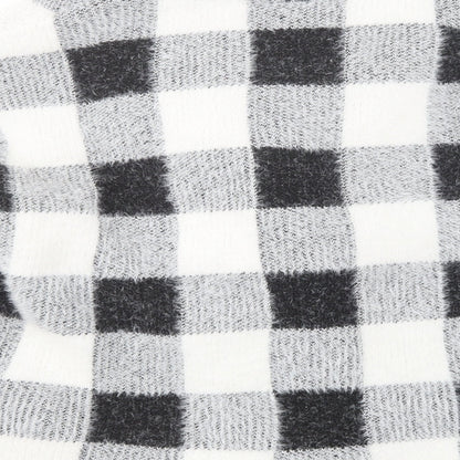 Primark Womens Grey Check  Jacket Coatigan Size M  Snap