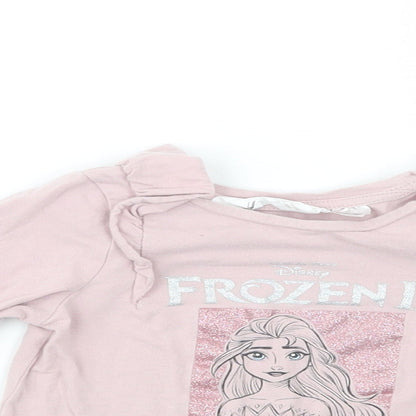 H&M Baby Pink  Cotton Pullover T-Shirt Size 18-24 Months Crew Neck Pullover - Frozen 2