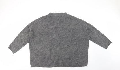Womens UK Size L Pull & Bear Grey Cardigan Jumper