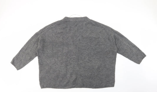 Womens UK Size L Pull & Bear Grey Cardigan Jumper