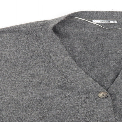 Womens UK Size L Pull & Bear Grey Cardigan Jumper