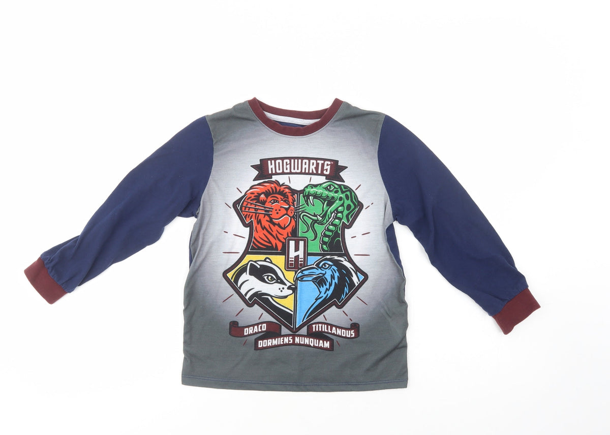 Additional front view of Character.Com girls’ blue polyester pullover t-shirt, size 8-9, years crew neck pullover - hogwarts