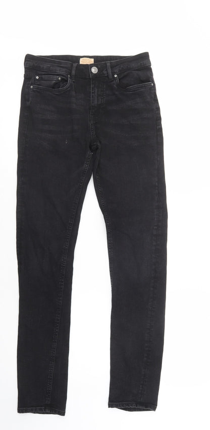Heritage Outfitters Womens Black  Cotton Skinny Jeans Size 30 in L32 in Regular Button