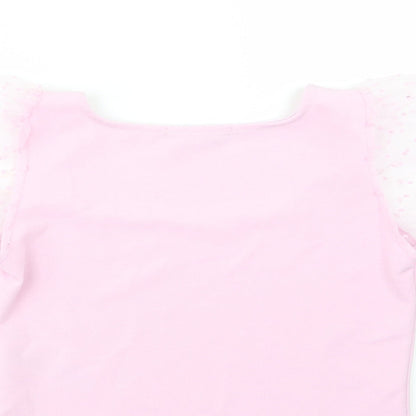 Quiz Womens Pink  Polyester Cropped Blouse Size 8 Square Neck