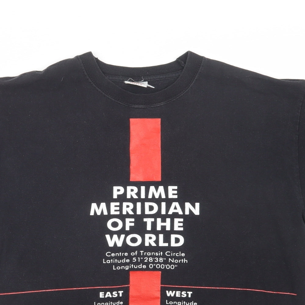 Mens UK Size M Fruit of the Loom Black  T-Shirt