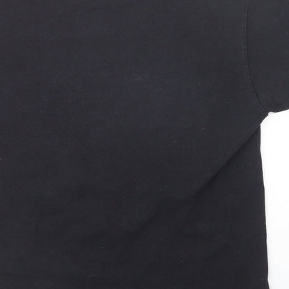 Mens UK Size M Fruit of the Loom Black  T-Shirt