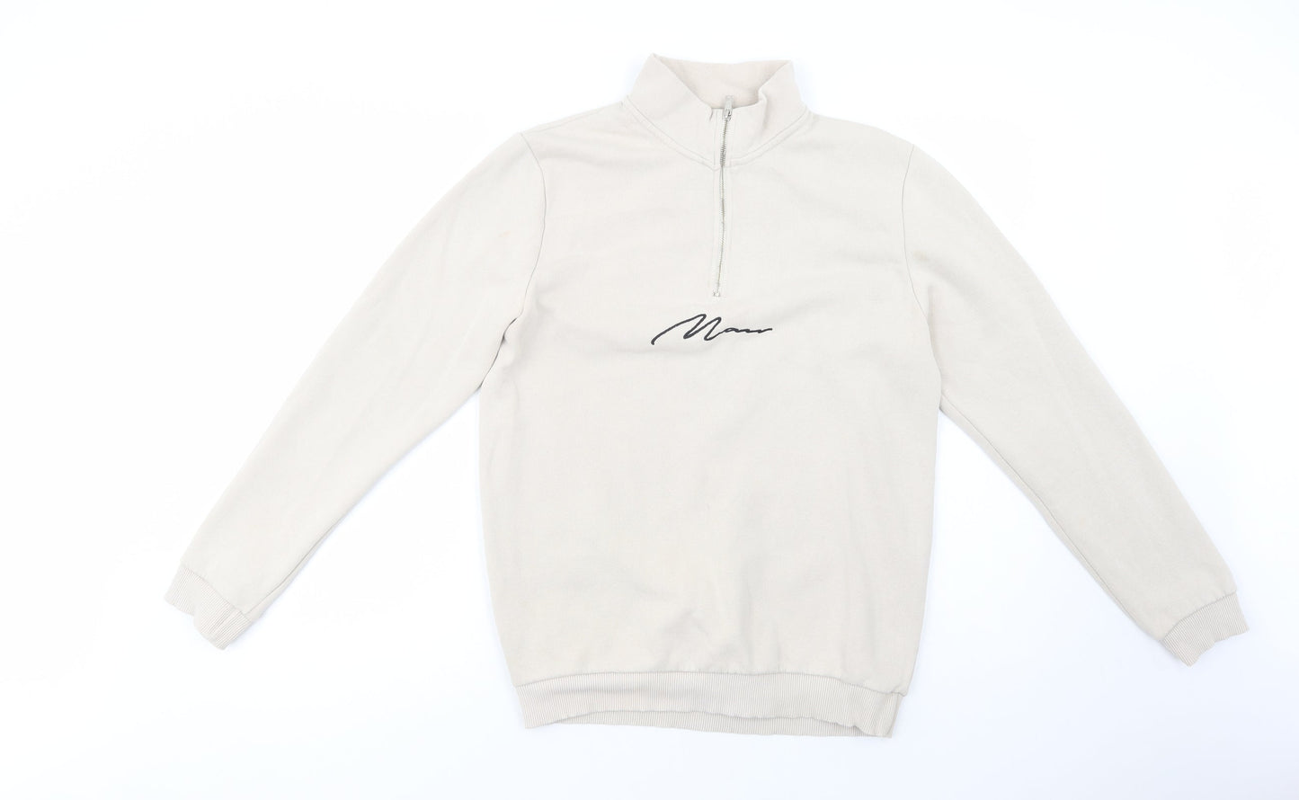 Mens UK Size S Boohoo Man Beige Pullover Sweatshirt