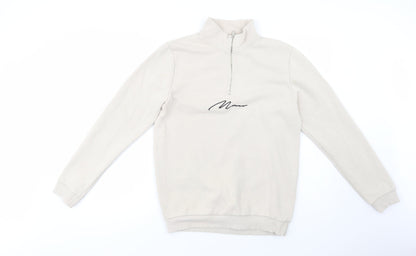 Mens UK Size S Boohoo Man Beige Pullover Sweatshirt