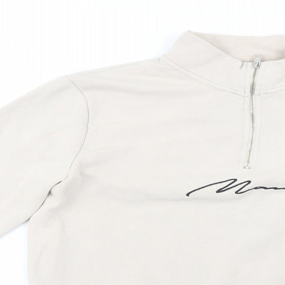 Mens UK Size S Boohoo Man Beige Pullover Sweatshirt