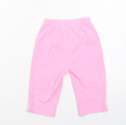 George Baby Pink  Cotton Jogger Trousers Size 9-12 Months