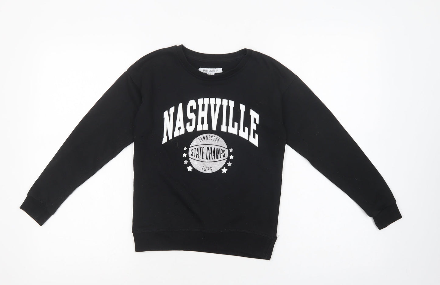 Primark Girls Black  Cotton Pullover Sweatshirt Size 9-10 Years  Pullover - Nashville