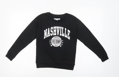 Primark Girls Black  Cotton Pullover Sweatshirt Size 9-10 Years  Pullover - Nashville