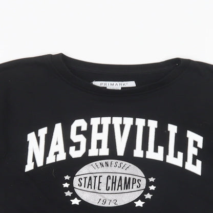 Primark Girls Black  Cotton Pullover Sweatshirt Size 9-10 Years  Pullover - Nashville