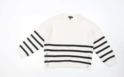 Womens UK Size M New Look White Pullover Jumper