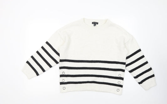 Womens UK Size M New Look White Pullover Jumper