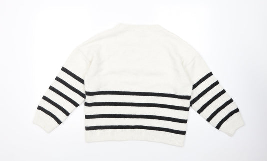 Womens UK Size M New Look White Pullover Jumper