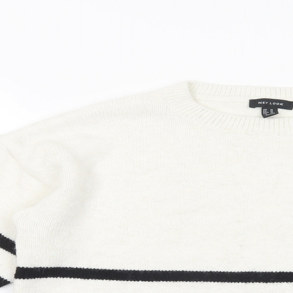 Womens UK Size M New Look White Pullover Jumper