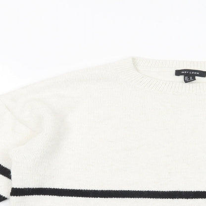 Womens UK Size M New Look White Pullover Jumper