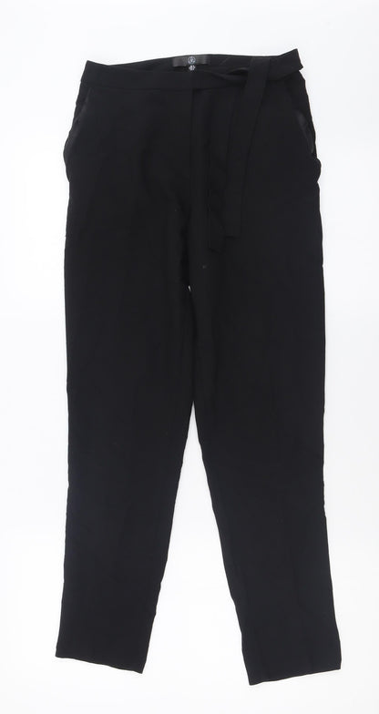 Womens UK Size 4 Missguided Regular Fit Capri Black Trousers